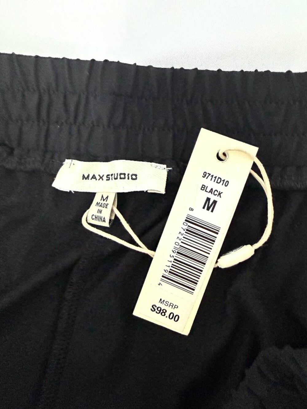 Max Studio Pleated Midi Skirt Black Elastic Waist Pull On Flowy Size M NWT $98 - Picture 4 of 7
